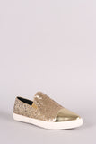 Metallic Glitter Almond Toe Slip-On Loafer Sneaker