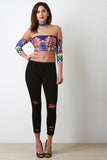 Distress Crop Hem Skinny Jeans