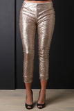 Sequin High Waist Capri Pants