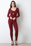 Scoop Neck Jersey Knit Jumpsuit