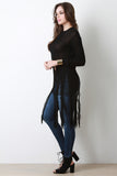 Distress Sash Hem Knitted Sweater Top