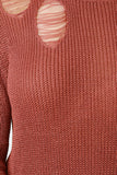 Distress Sash Hem Knitted Sweater Top