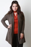 Shawl Collar Open Front Longline Cardigan