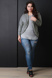 Shawl Collar Open Front Dolman Sleeves Cocoon Cardigan