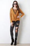 Corset Lace Up Distress Top