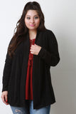 Collarless Open Front Cardigan