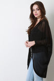 Semi Sheer Sparkling Kimono Cardigan