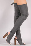 Liliana Stretched Jersey Chunky Heel Over-The-Knee Boots