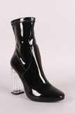 Liliana Lucite Chunky Heeled Ankle Boots