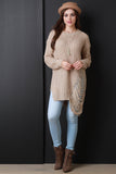 Asymmetrical Shredded Rib Knit Sweater