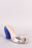 Shoe Republic LA Metallic Fur Accent Heel