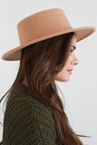 Ribbon Wool Boater Hat