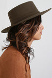 Ribbon Wool Boater Hat