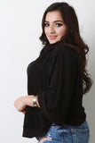 Plus Size Turtleneck Poncho Cape Top