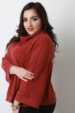 Plus Size Turtleneck Poncho Cape Top