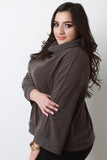 Plus Size Turtleneck Poncho Cape Top