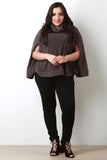 Plus Size Turtleneck Poncho Cape Top