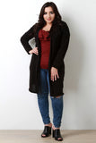 Loose Knit Open Front Hooded Longline Cardigan