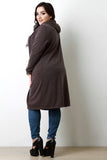 Loose Knit Open Front Hooded Longline Cardigan