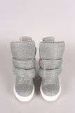 Shimmer Double Straps High Top Wedge Sneaker