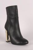 Pebbled Chunky Metallic Lucite Heeled Ankle Boots