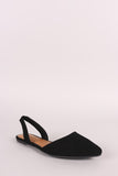 Bamboo Nubuck Pointy Toe Slingback Flat