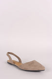 Bamboo Suede Pointy Toe Slingback Flat