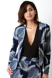 Abstract Blades Flat Collar Blazer Jacket