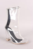 Metallic Trim Chunky Lucite Heeled Ankle Boots