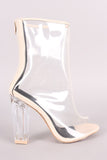 Transparent Chunky Lucite Heeled Ankle Boots