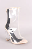 Transparent Chunky Lucite Heeled Ankle Boots