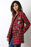 Plaid and Patches Oversized Blazer Jacket