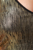 Metallic Streaks Deep V Bodycon Dress