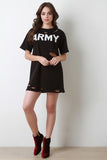 Army Distressed French Terry Tunic Dress