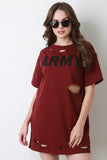 Army Distressed French Terry Tunic Dress