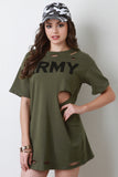 Army Distressed French Terry Tunic Dress