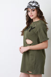 Army Distressed French Terry Tunic Dress