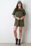 Army Distressed French Terry Tunic Dress