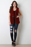 Faux Shearling Belted Vest