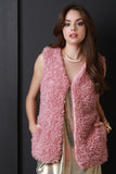 Faux Shearling Belted Vest