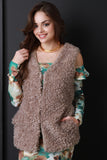 Faux Shearling Belted Vest