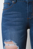 Medium Wash Distress Skinny Jeans