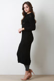 Shredded Spine Knitted Maxi Sweater