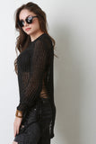 Metallic Loose Knit Shredded Sweater