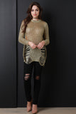 Metallic Loose Knit Shredded Sweater