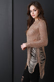 Metallic Loose Knit Shredded Sweater