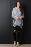 Metallic Loose Knit Shredded Sweater