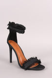 Frayed Denim Open Toe Stiletto Heel