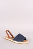 Bamboo Denim Espadrille Slingback Flat Sandal