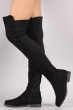 Liliana Suede Elastane Panel OTK Boots